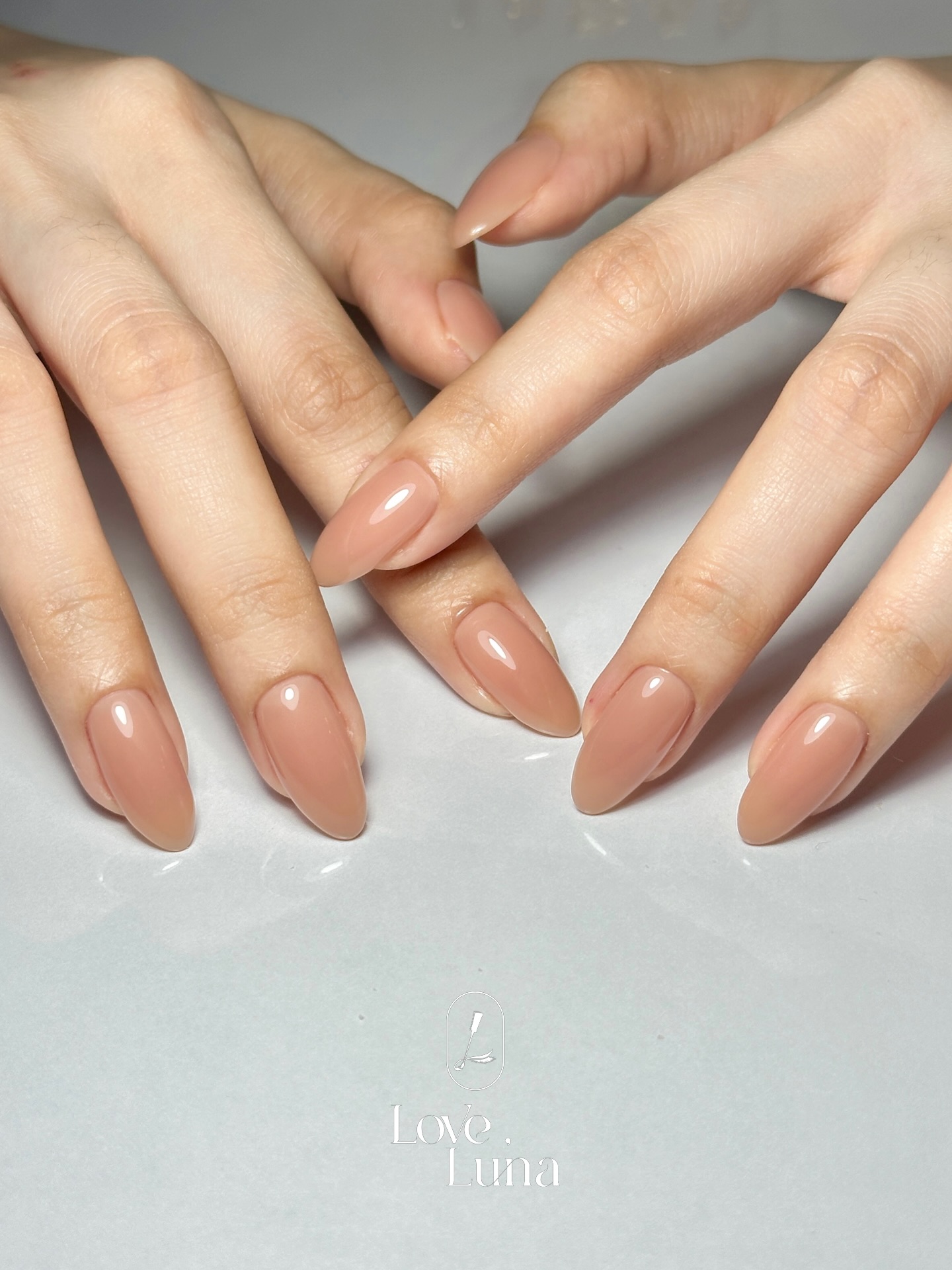 Clean nude gel manicure